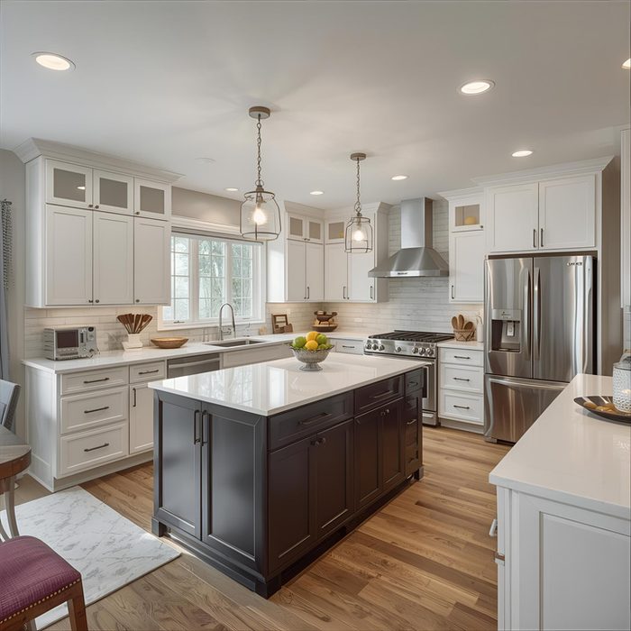 Modern kitchen with stainless appliances